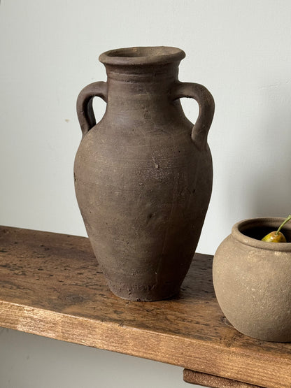 Up-cycled  |  Earthy brown twin handled vessel