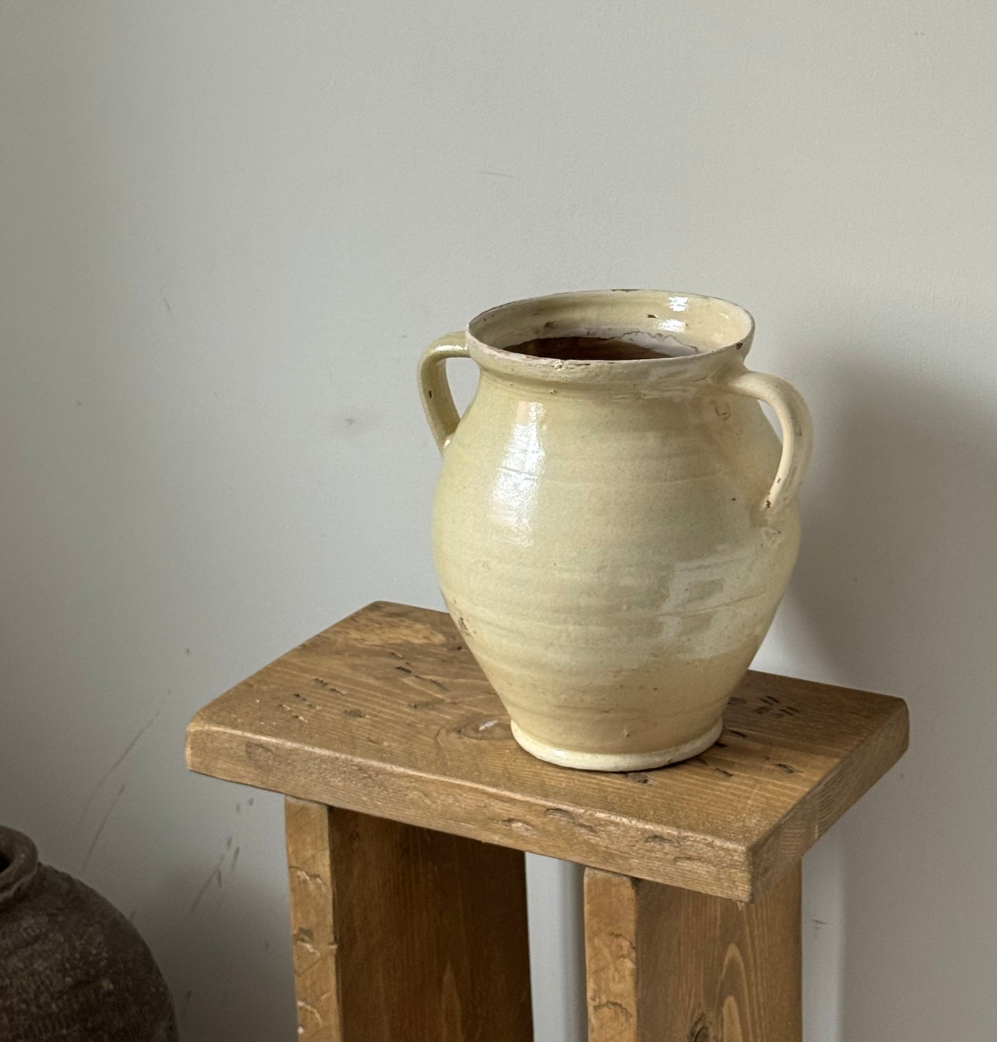 Handmade Aged Effect Wood Stool - Margot