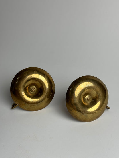 Vintage Floral Brass Candle Holders