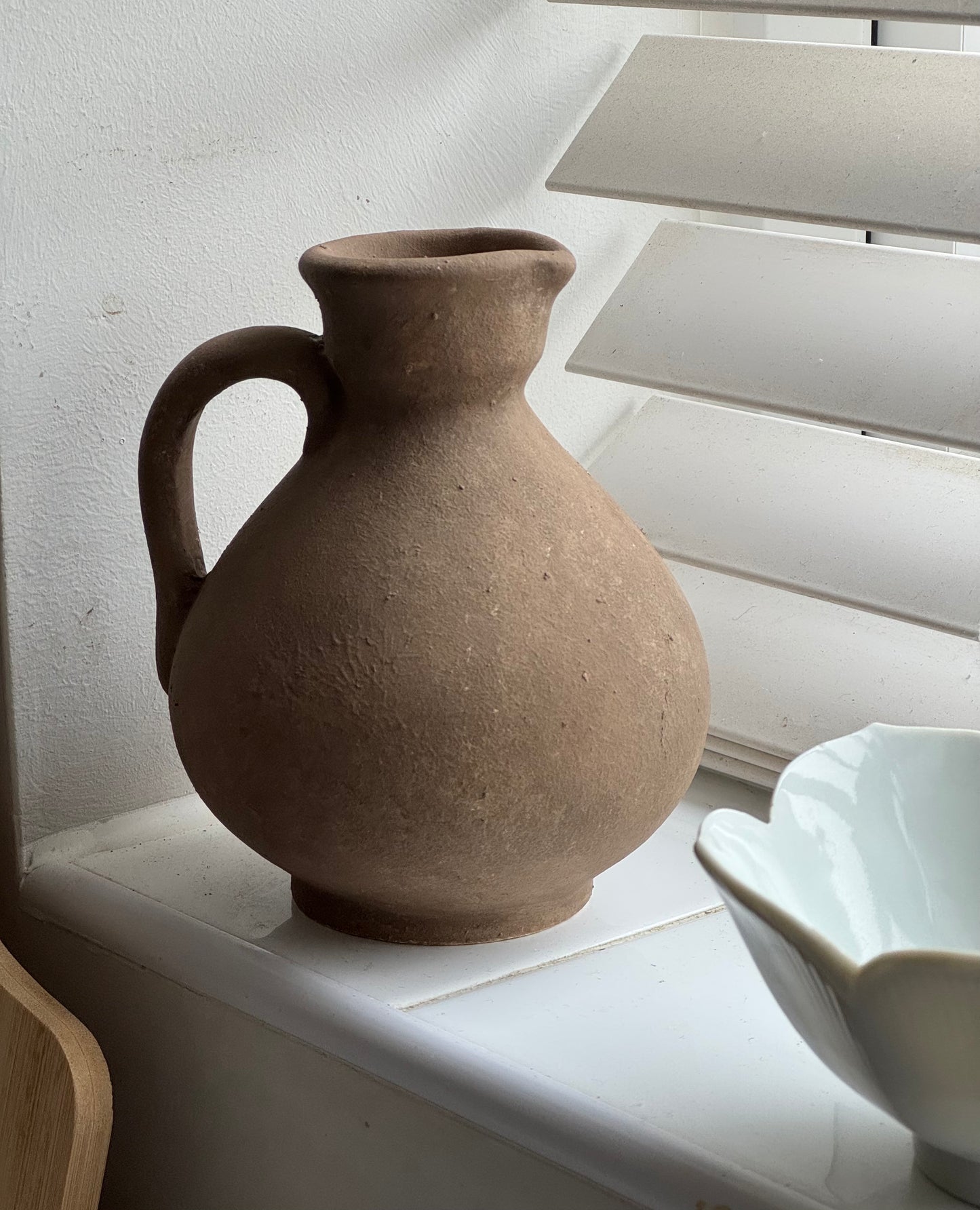 Up-cycled  |  Warm terracotta brown rounded jug vessel
