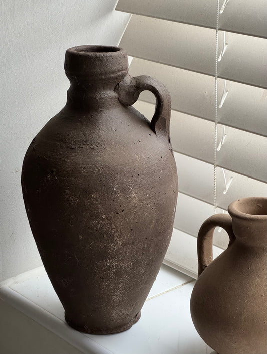 Up-cycled  |  Rich earthy brown handled vessel