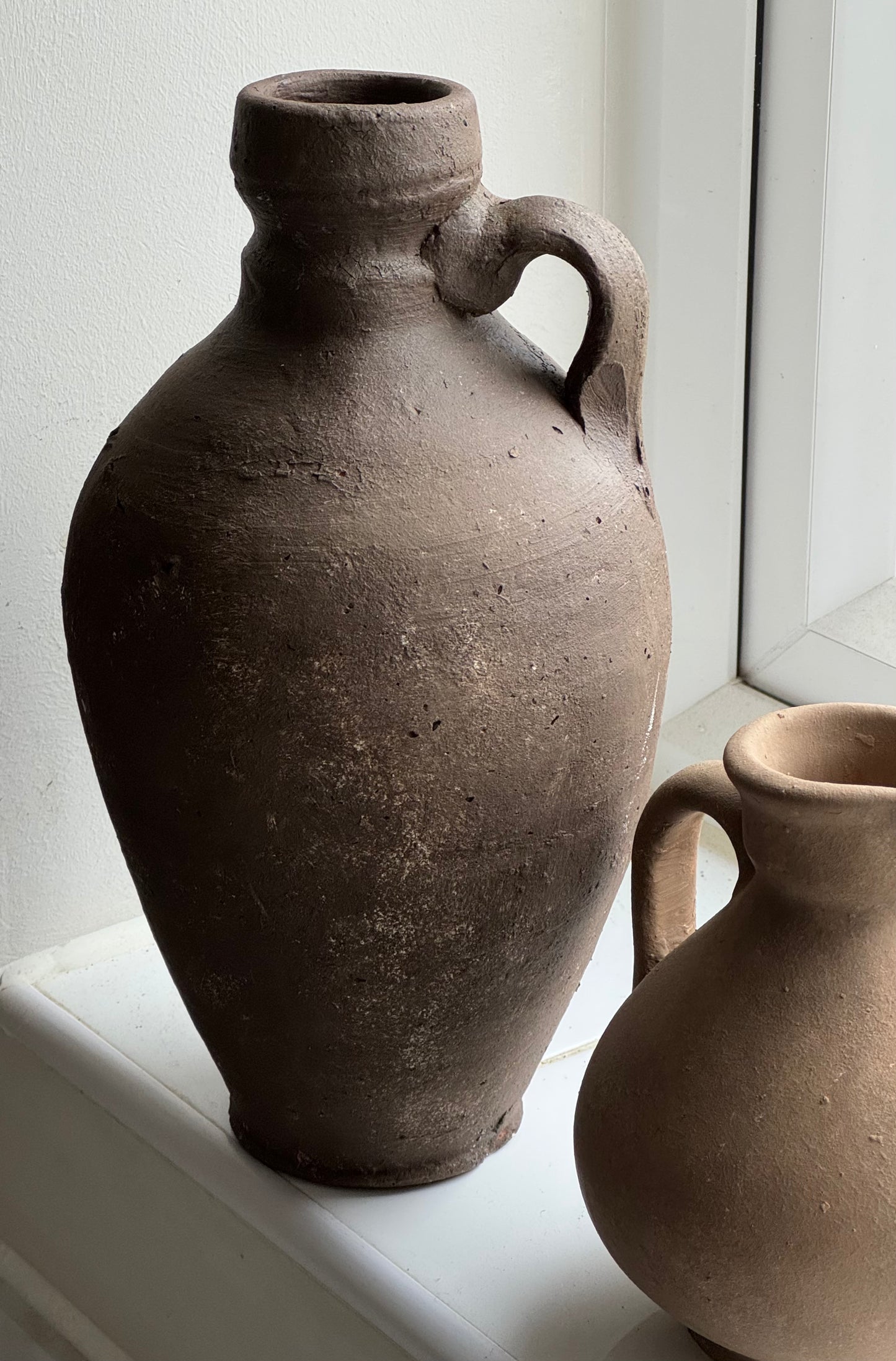 Up-cycled  |  Rich earthy brown handled vessel