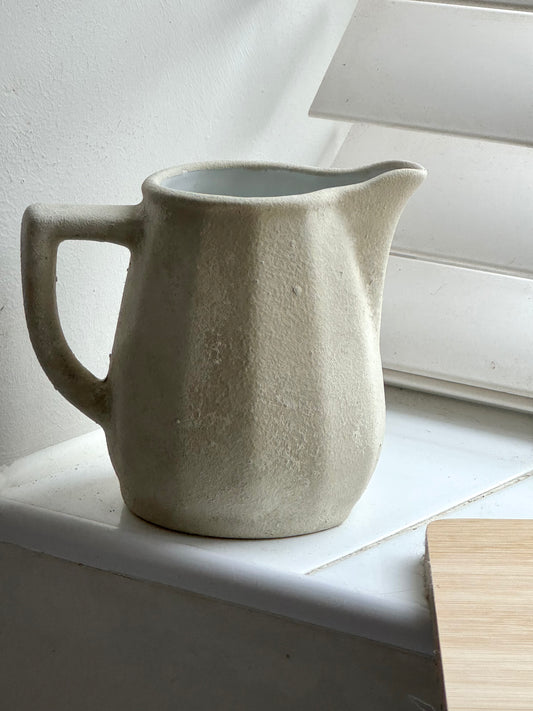 Up-cycled  |  Beige stone effect small angled decorative jug