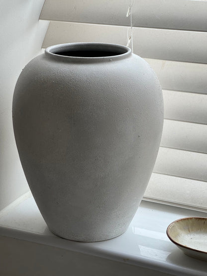 Up-cycled  |  WATERTIGHT large ivory white stone effect vase