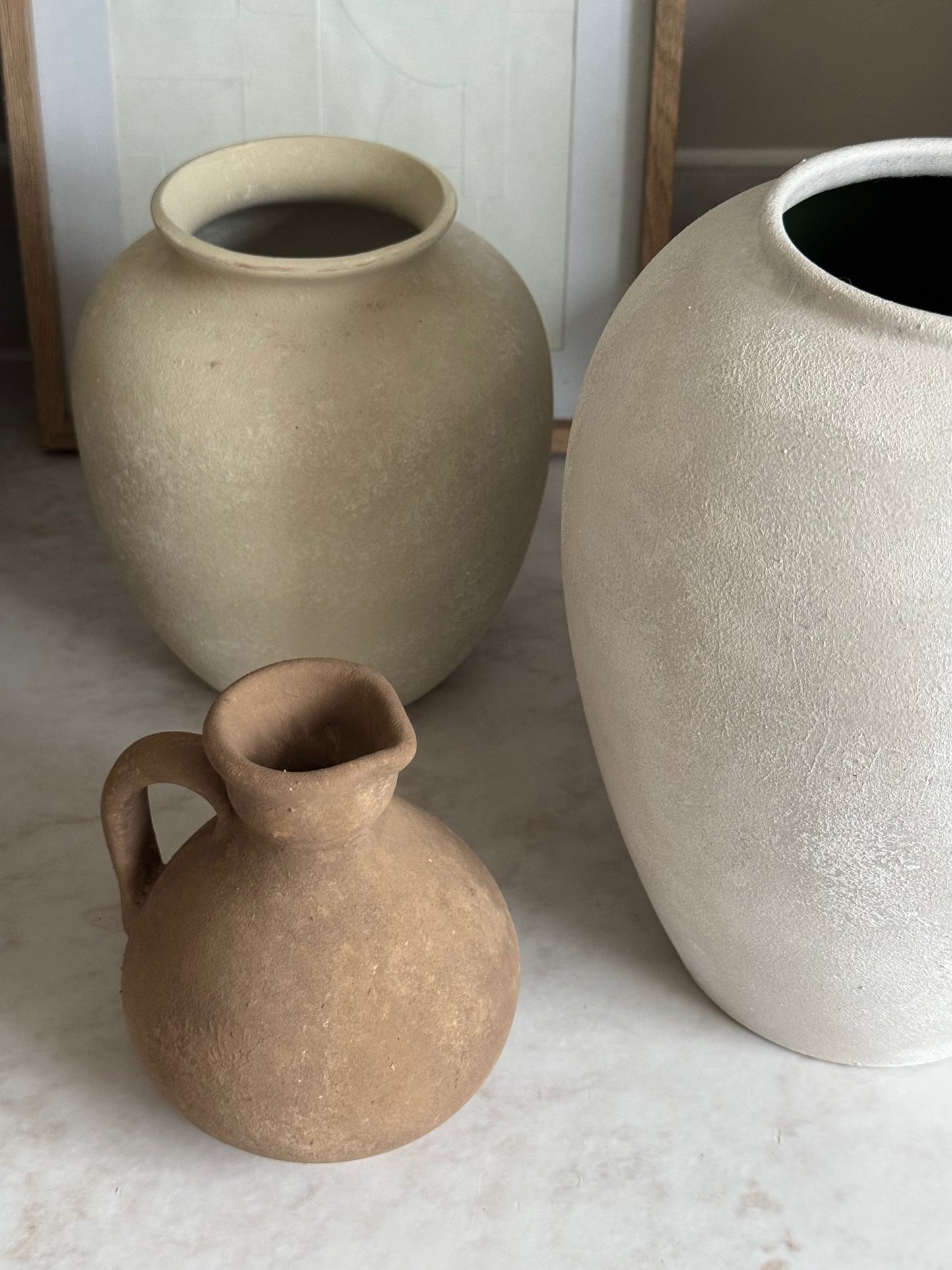 Up-cycled  |  Rounded warm beige stone effect vase