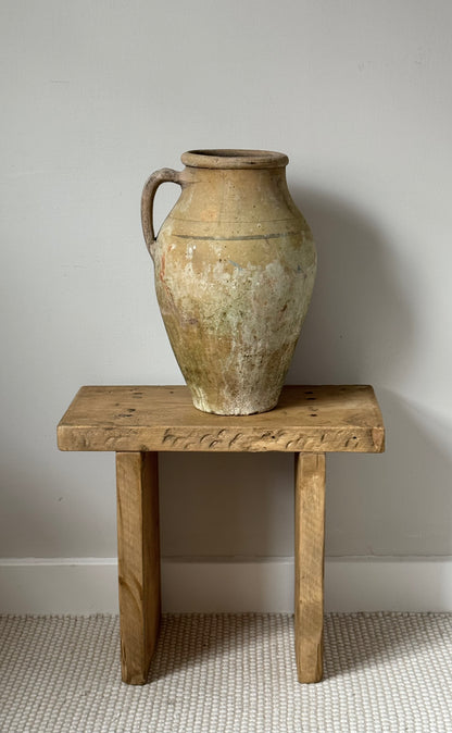Handmade Aged Effect Wood Stool - Elsie