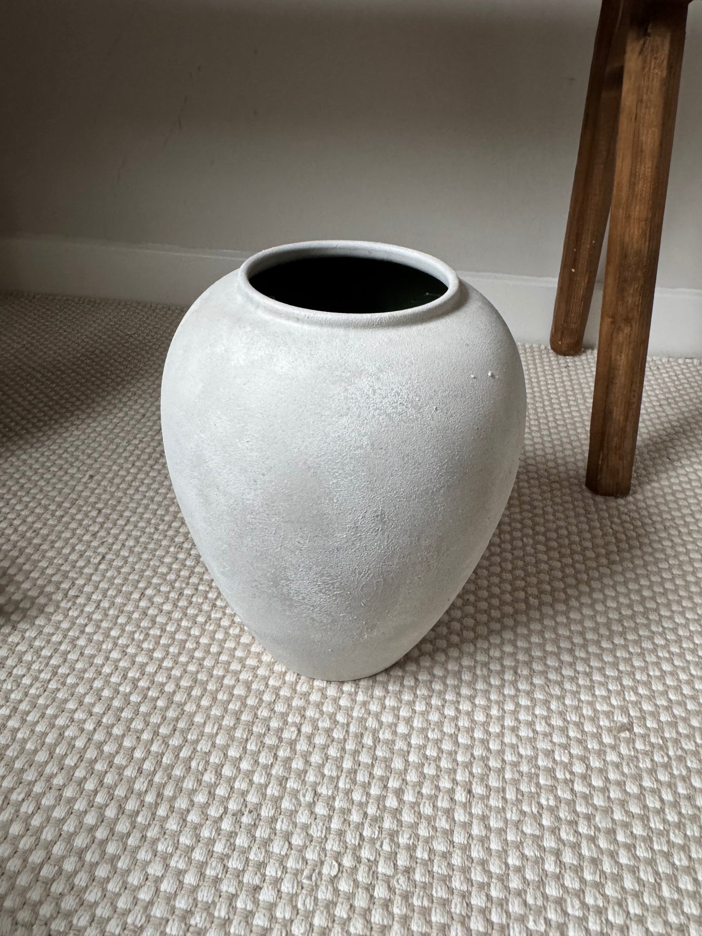 Up-cycled  |  WATERTIGHT large ivory white stone effect vase