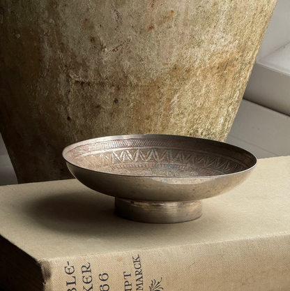 Vintage Aztec Silver Pedestal Dish