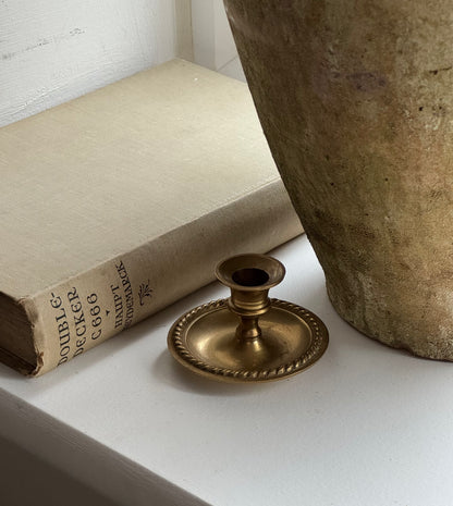 Small Vintage Brass Gold Candle Holder