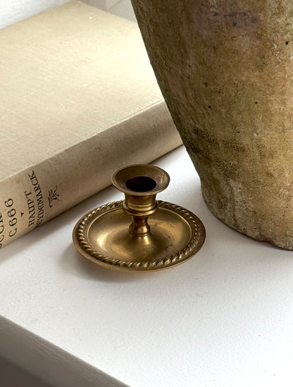 Small Vintage Brass Gold Candle Holder