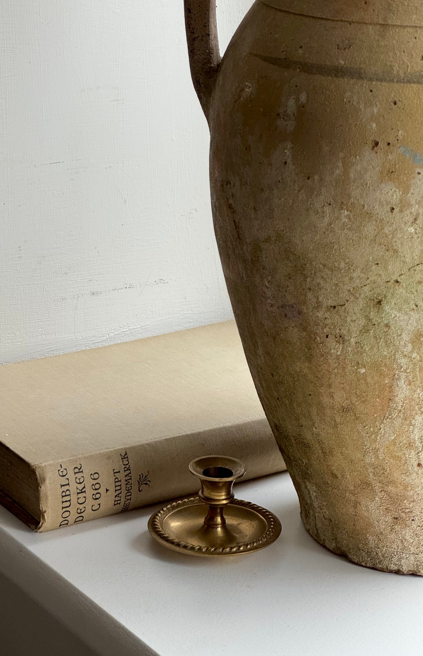 Small Vintage Brass Gold Candle Holder