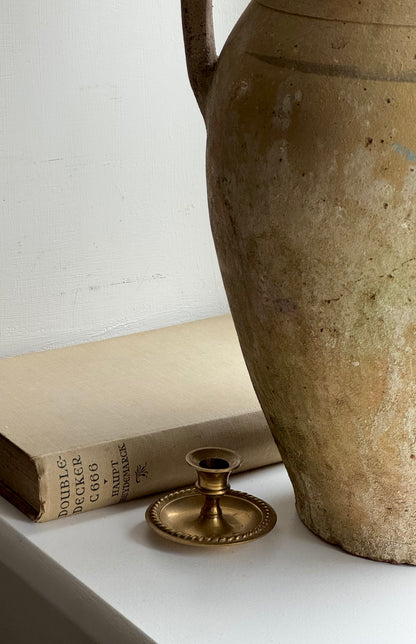 Small Vintage Brass Gold Candle Holder