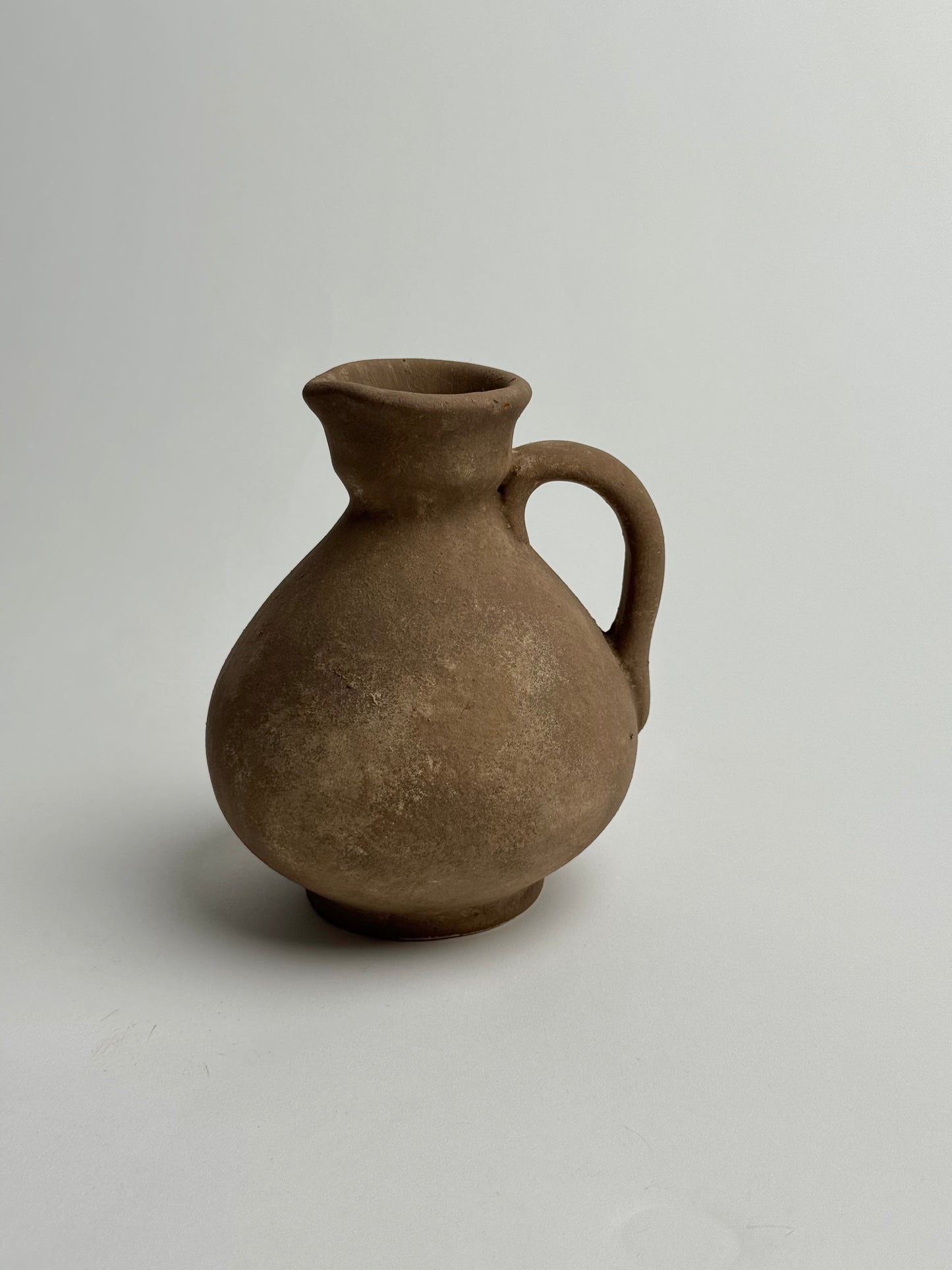 Up-cycled  |  Warm terracotta brown rounded jug vessel