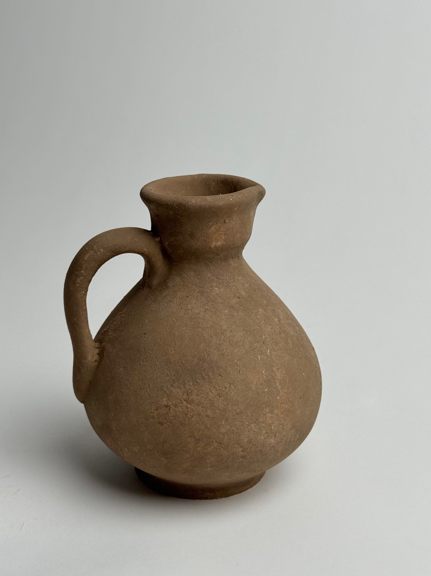 Up-cycled  |  Warm terracotta brown rounded jug vessel