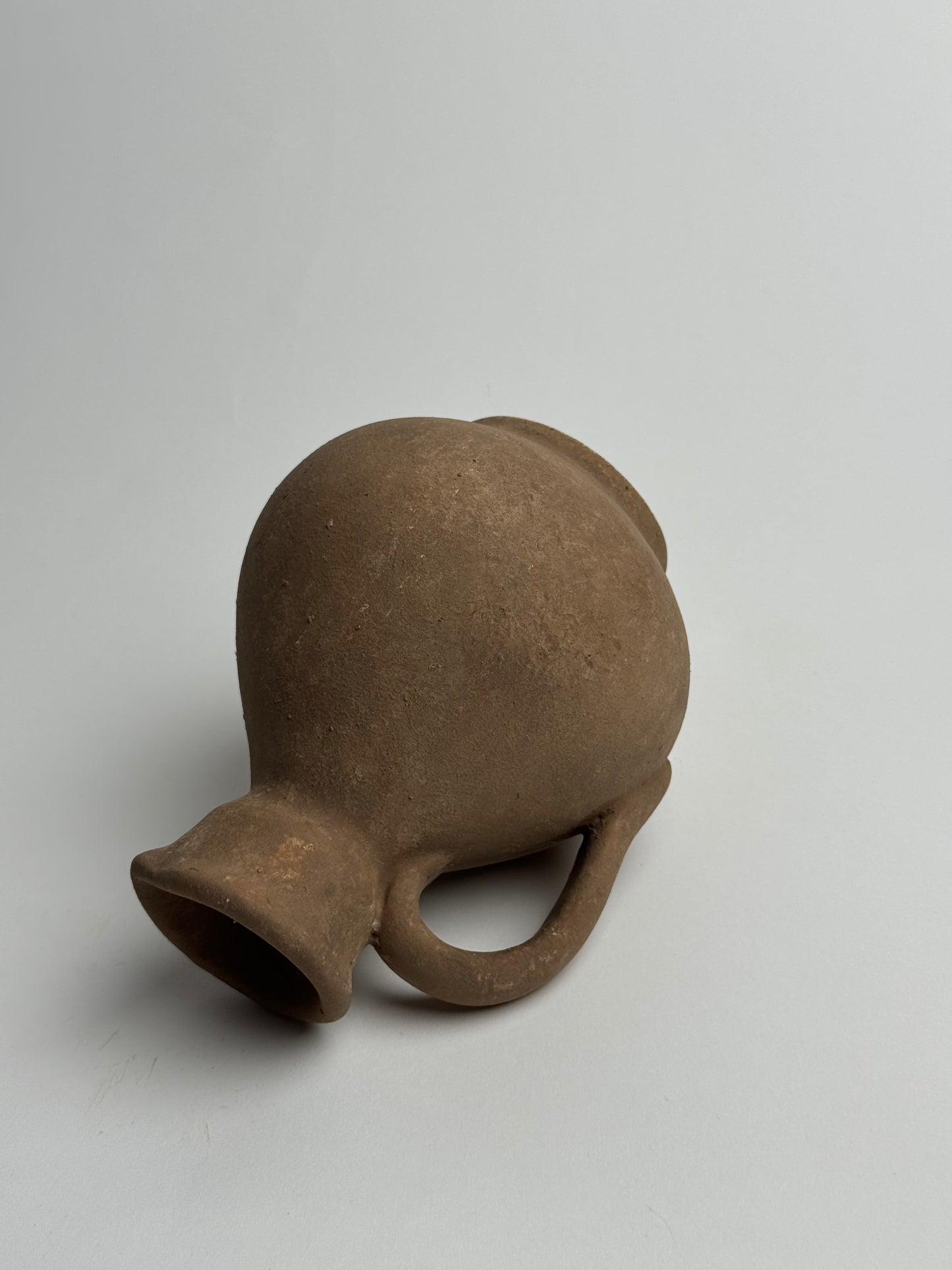 Up-cycled  |  Warm terracotta brown rounded jug vessel