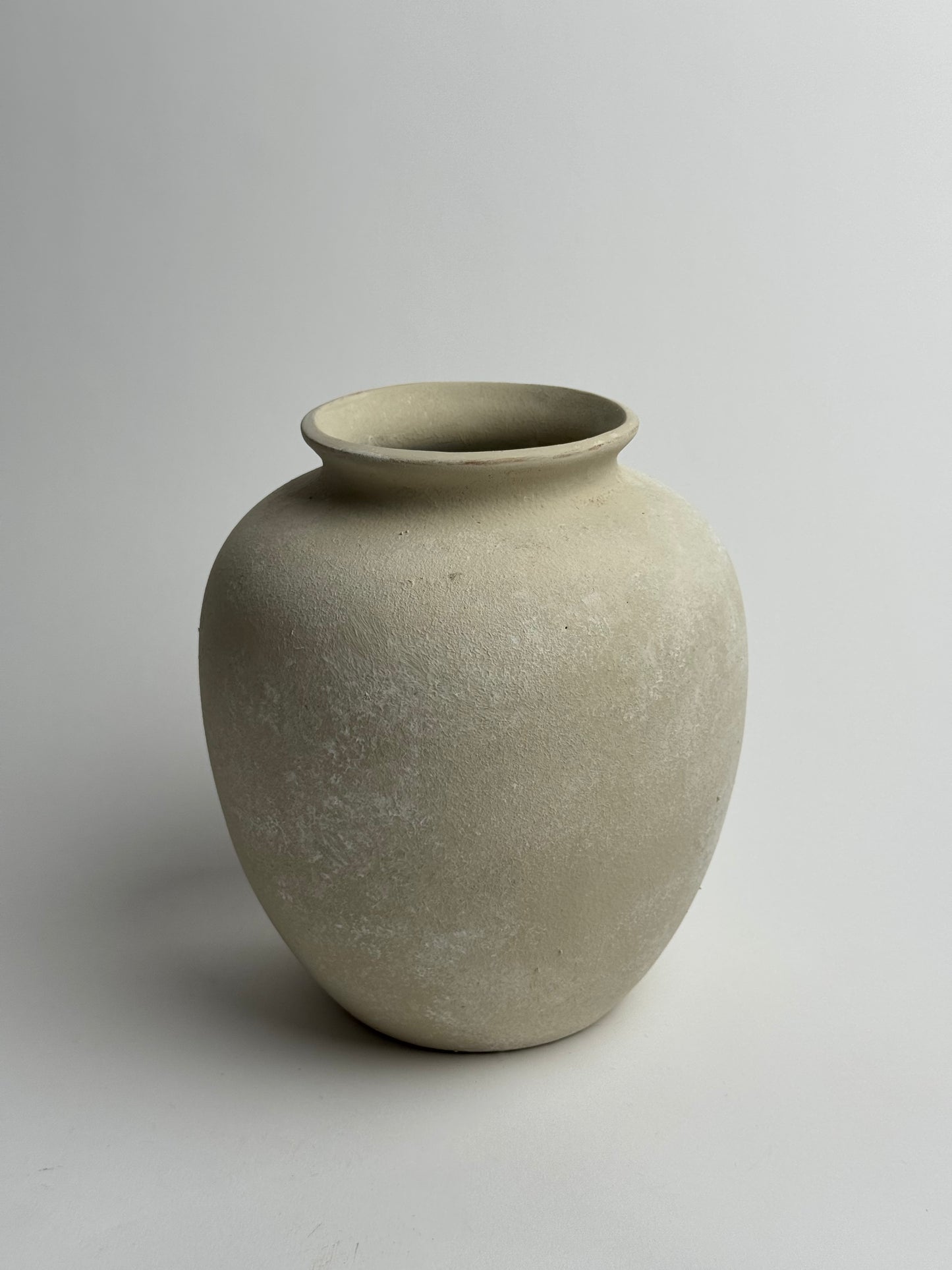 Up-cycled  |  Rounded warm beige stone effect vase