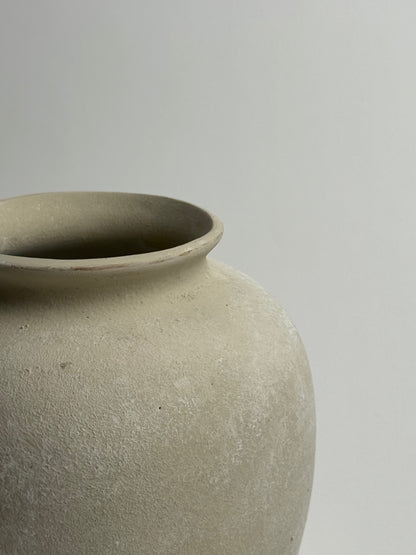 Up-cycled  |  Rounded warm beige stone effect vase