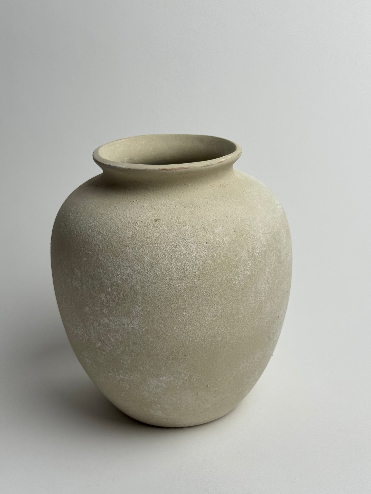 Up-cycled  |  Rounded warm beige stone effect vase