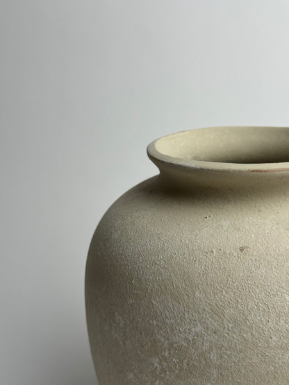 Up-cycled  |  Rounded warm beige stone effect vase