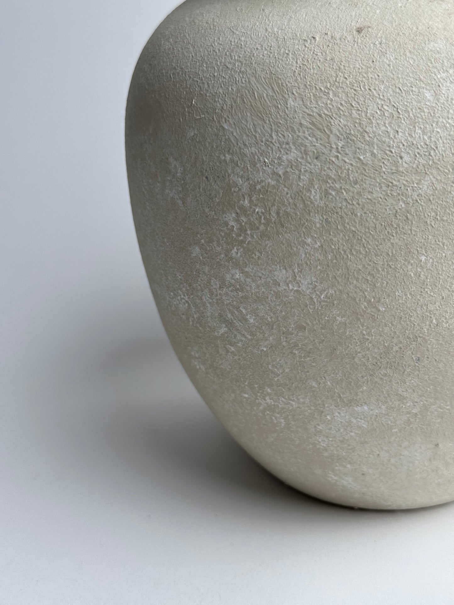 Up-cycled  |  Rounded warm beige stone effect vase