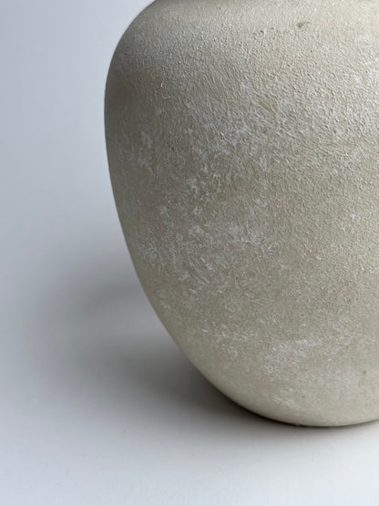Up-cycled  |  Rounded warm beige stone effect vase