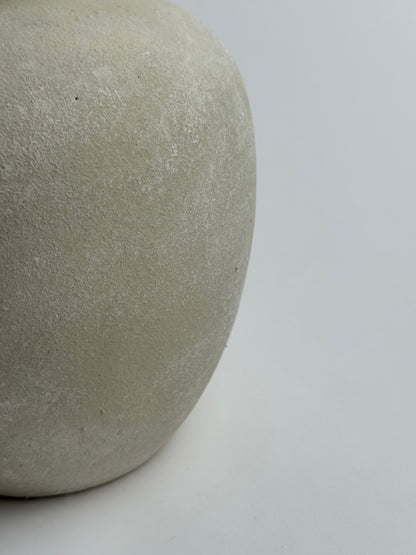Up-cycled  |  Rounded warm beige stone effect vase