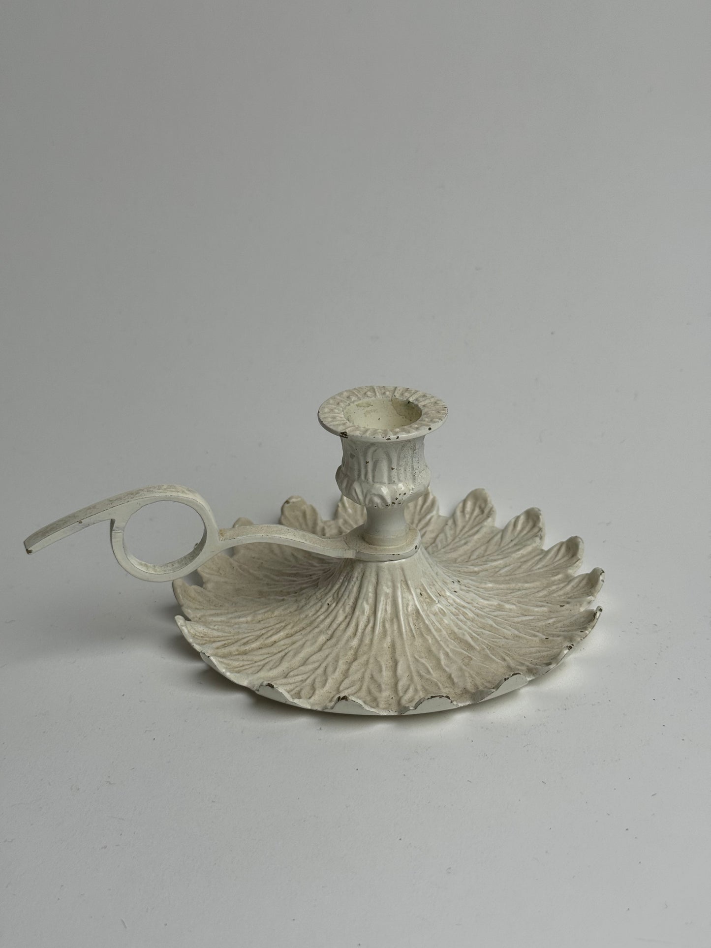 Ivory Scalloped Candle Holder