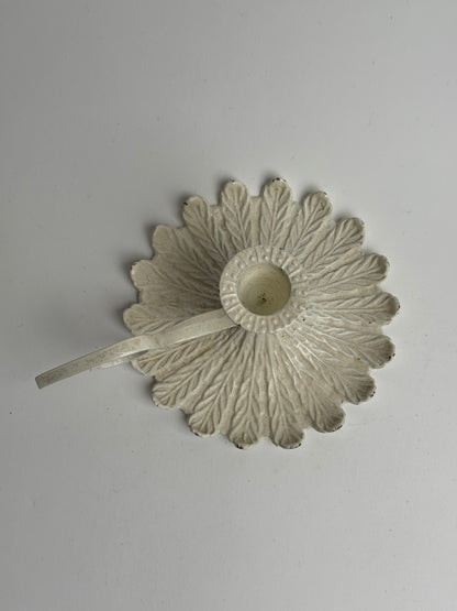 Ivory Scalloped Candle Holder