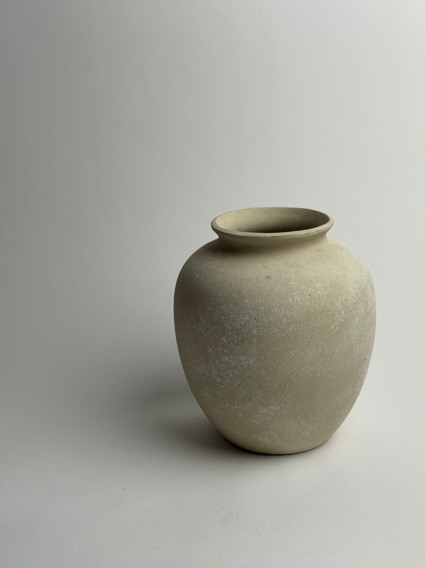 Up-cycled  |  Rounded warm beige stone effect vase