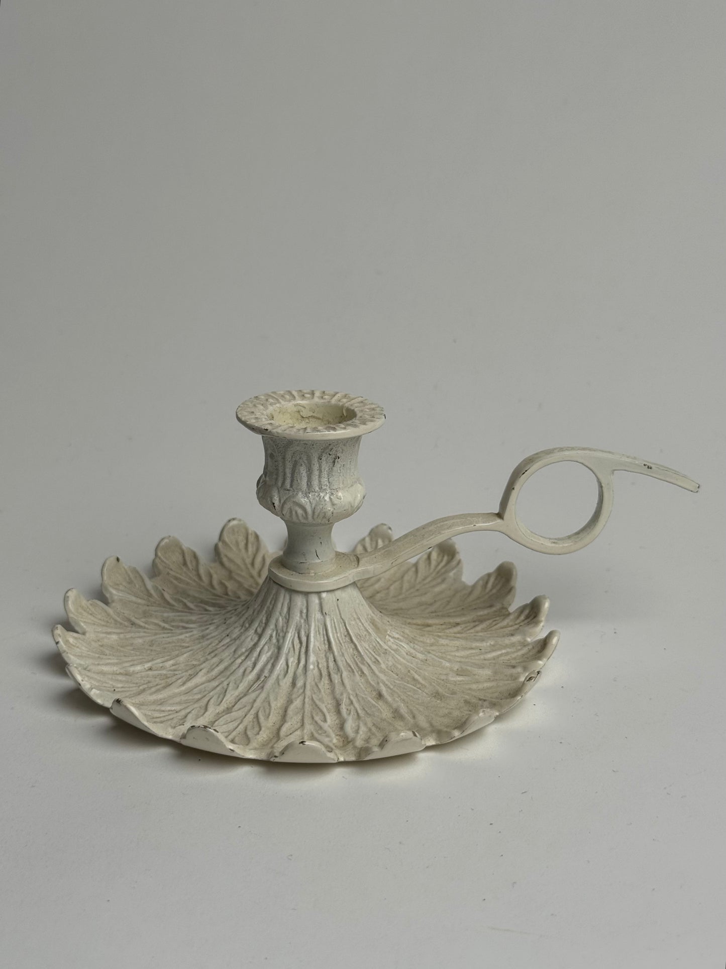 Ivory Scalloped Candle Holder