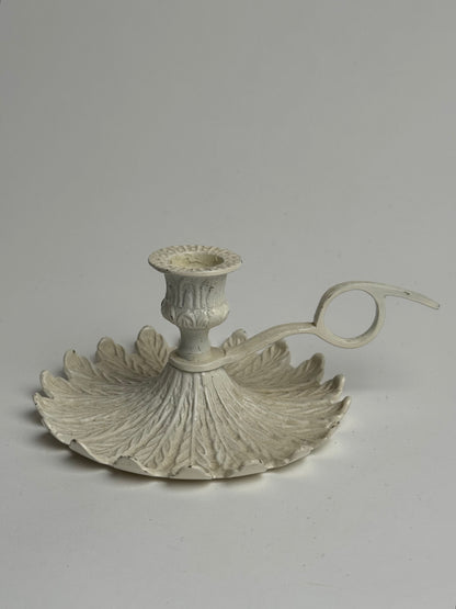 Ivory Scalloped Candle Holder