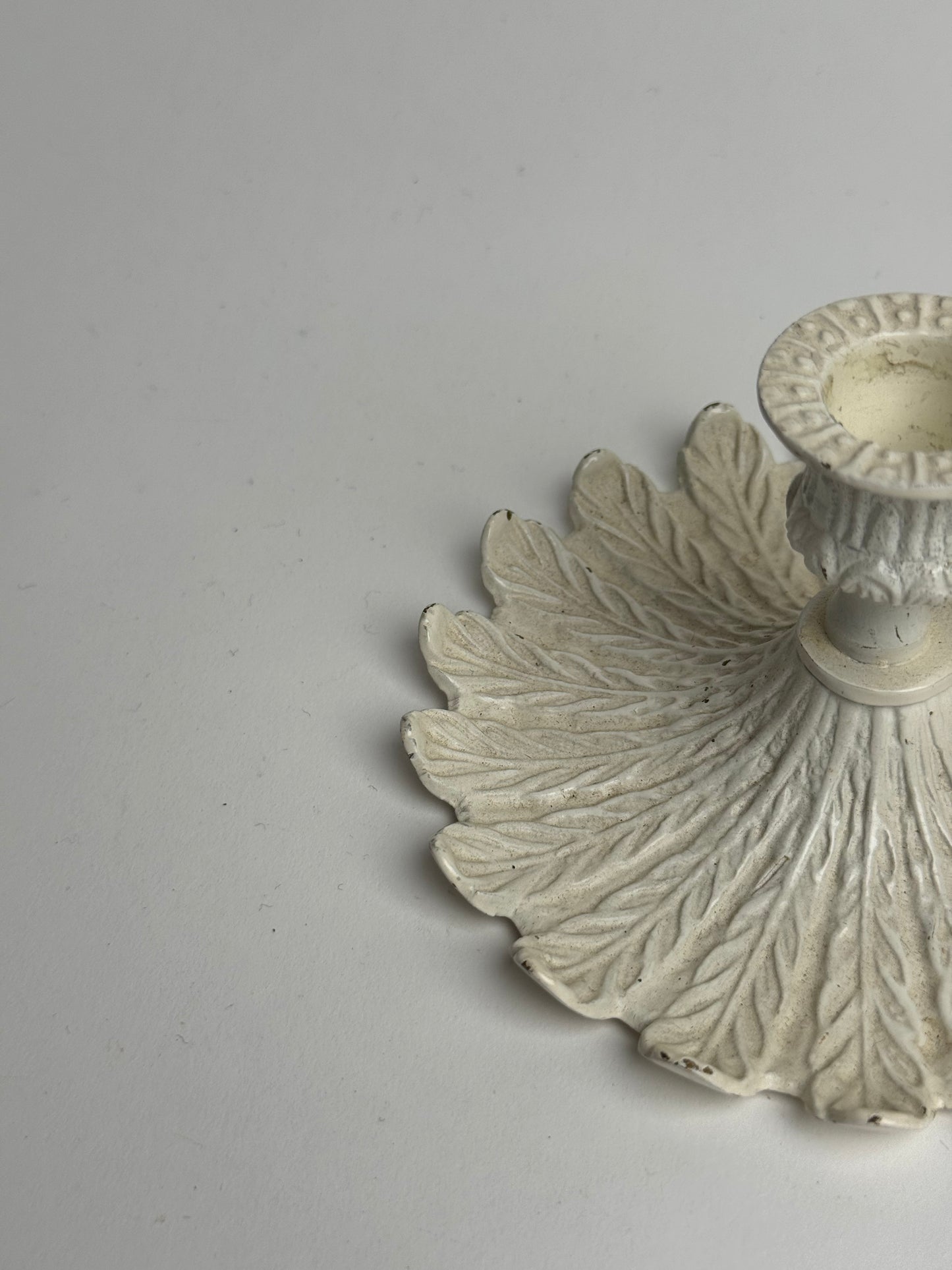 Ivory Scalloped Candle Holder