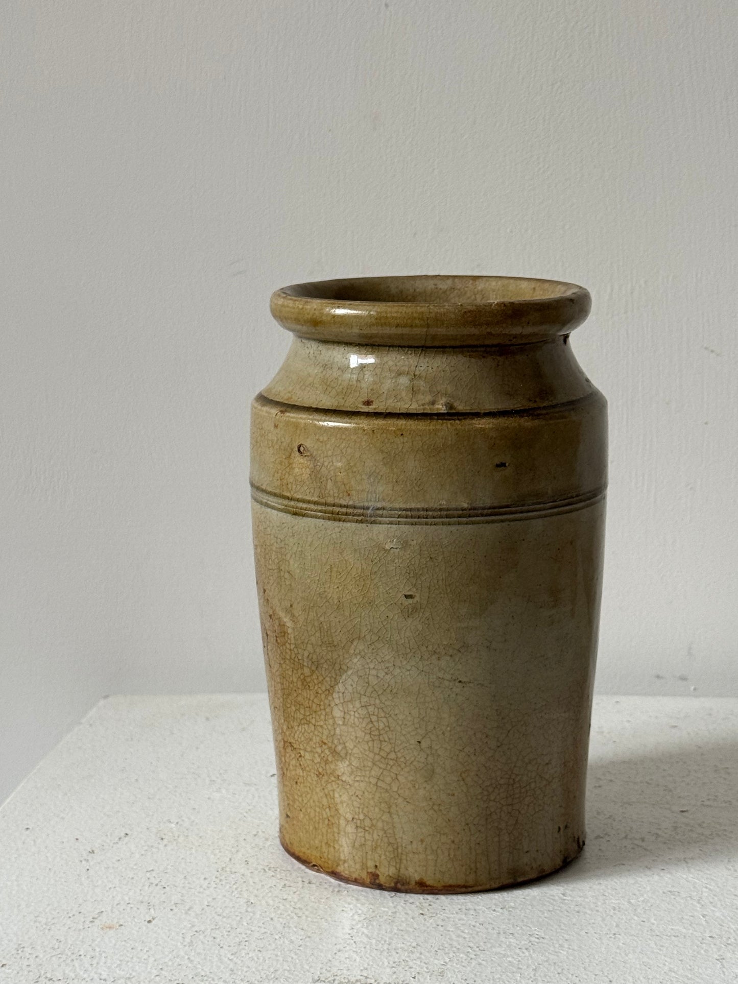 Olive Beige Glazed Utility Jar