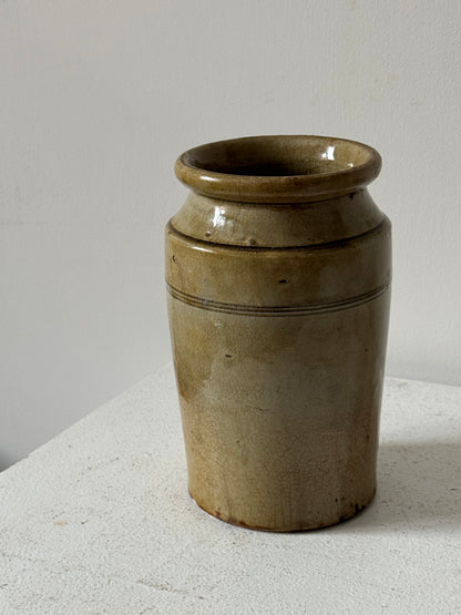 Olive Beige Glazed Utility Jar
