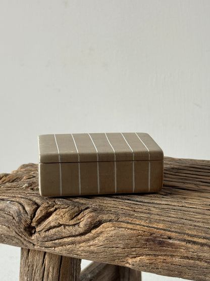 Striped Stone Lidded Box