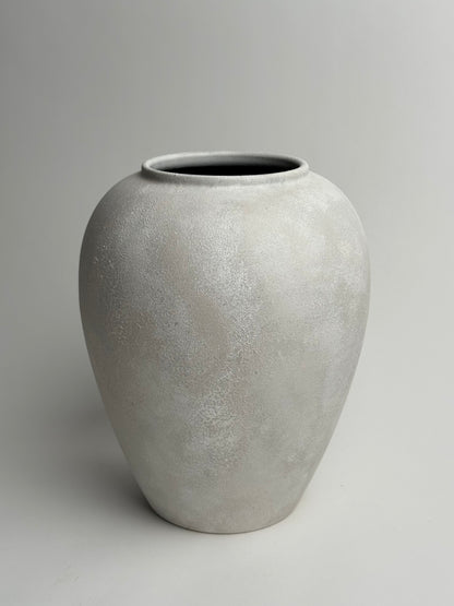 Up-cycled  |  WATERTIGHT large ivory white stone effect vase