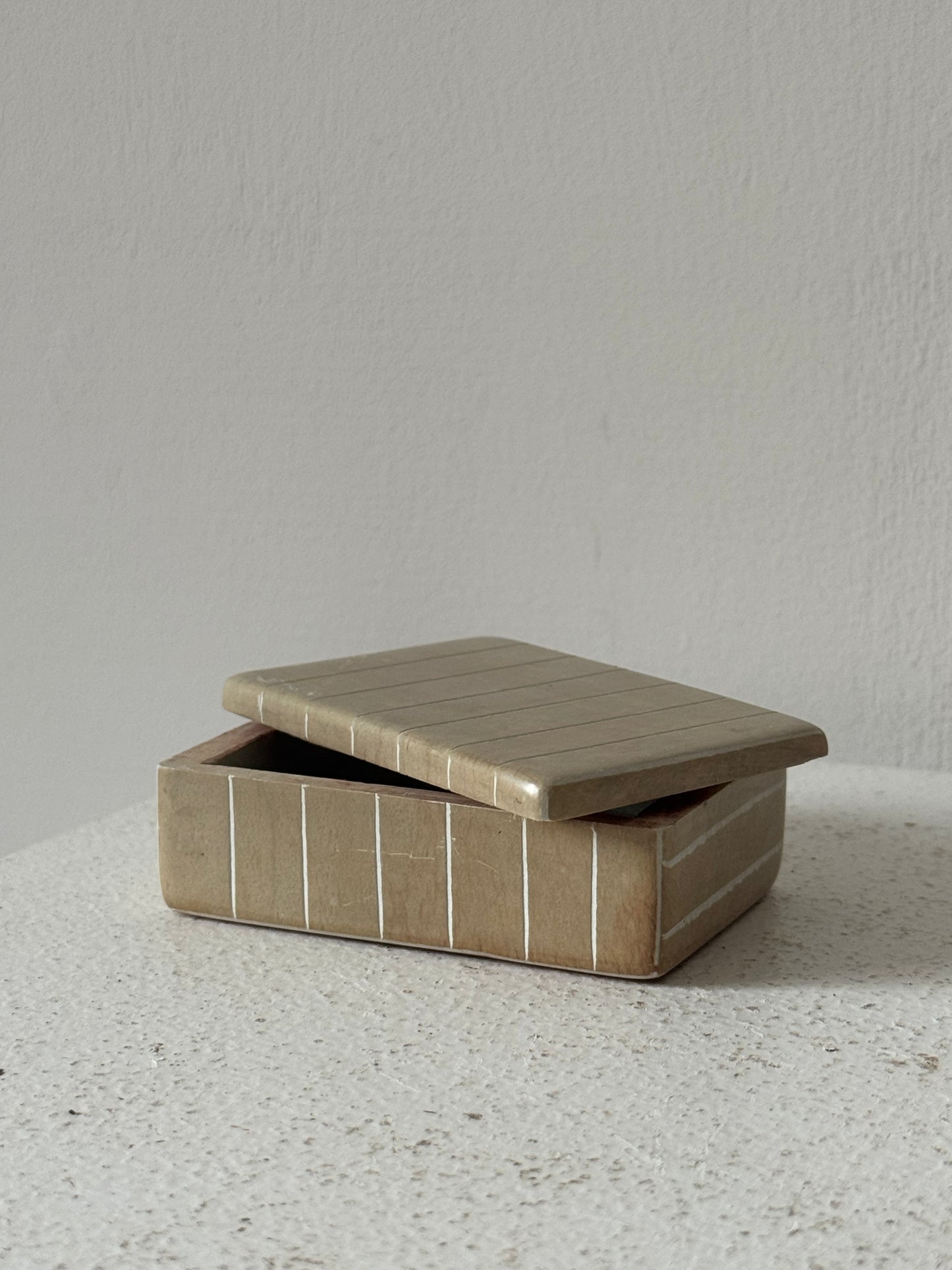 Striped Stone Lidded Box