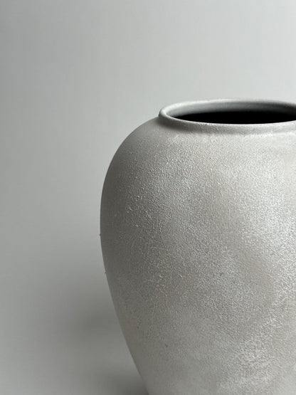 Up-cycled  |  WATERTIGHT large ivory white stone effect vase