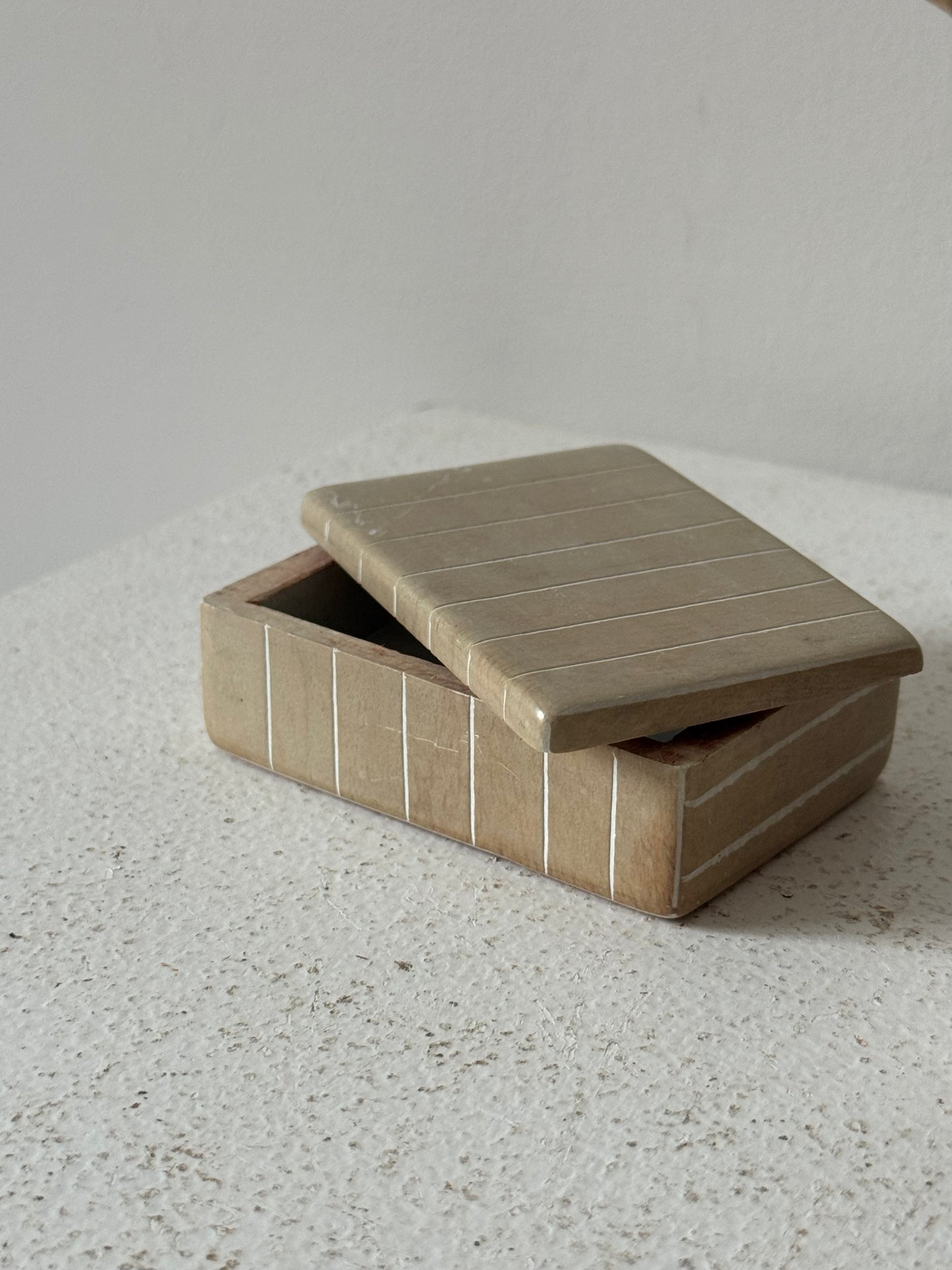 Striped Stone Lidded Box