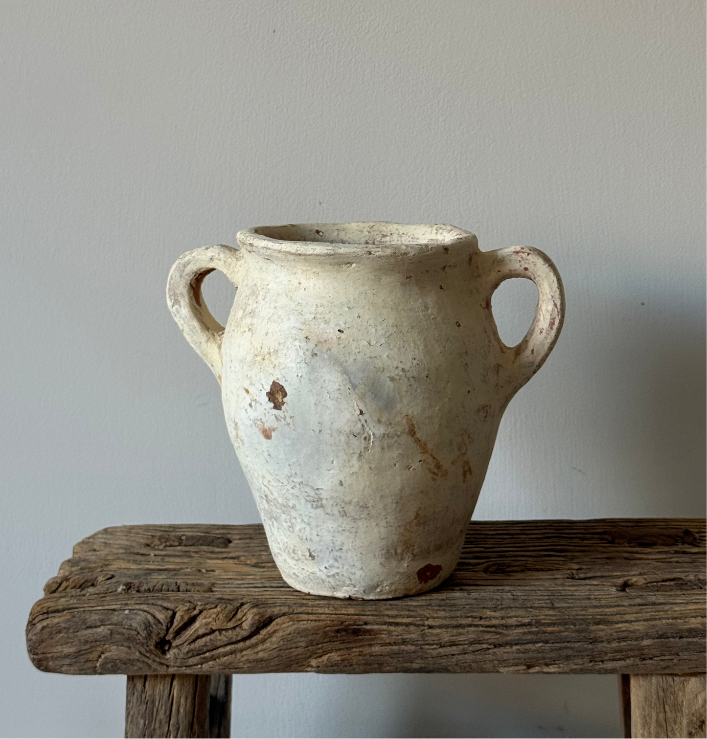 Twin Handled White-Washed Turkish Pot