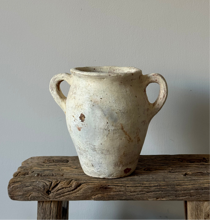 Twin Handled White-Washed Turkish Pot