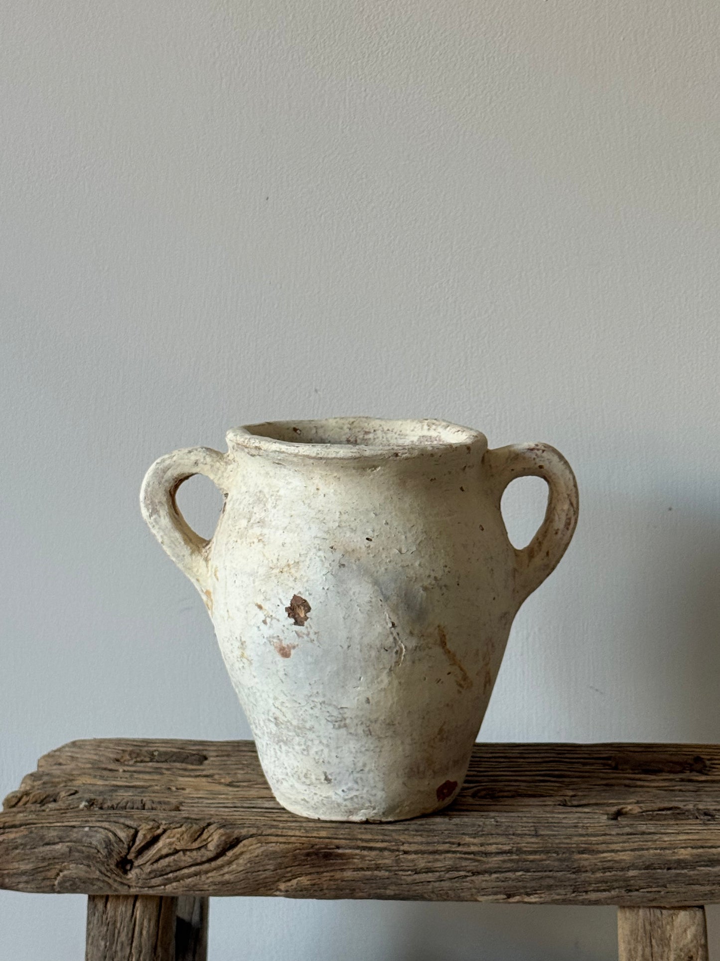 Twin Handled White-Washed Turkish Pot