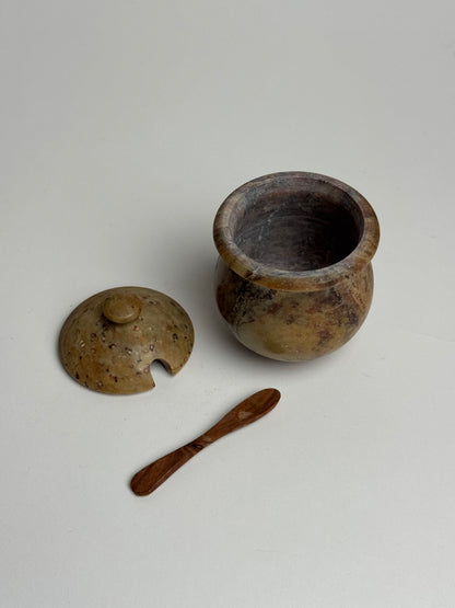 Natural Stone Mustard Pot