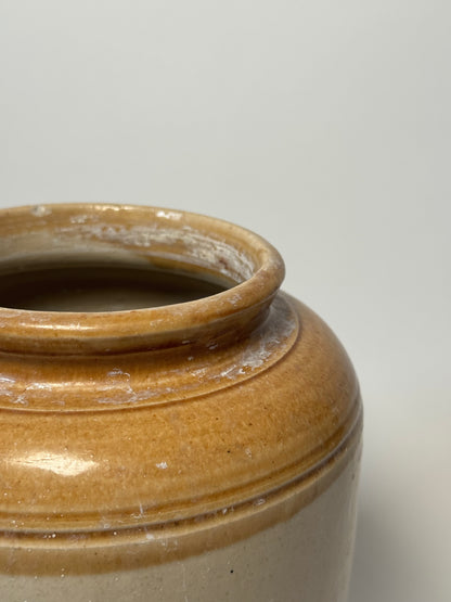 Large Mustard Two Toned Utility Jar