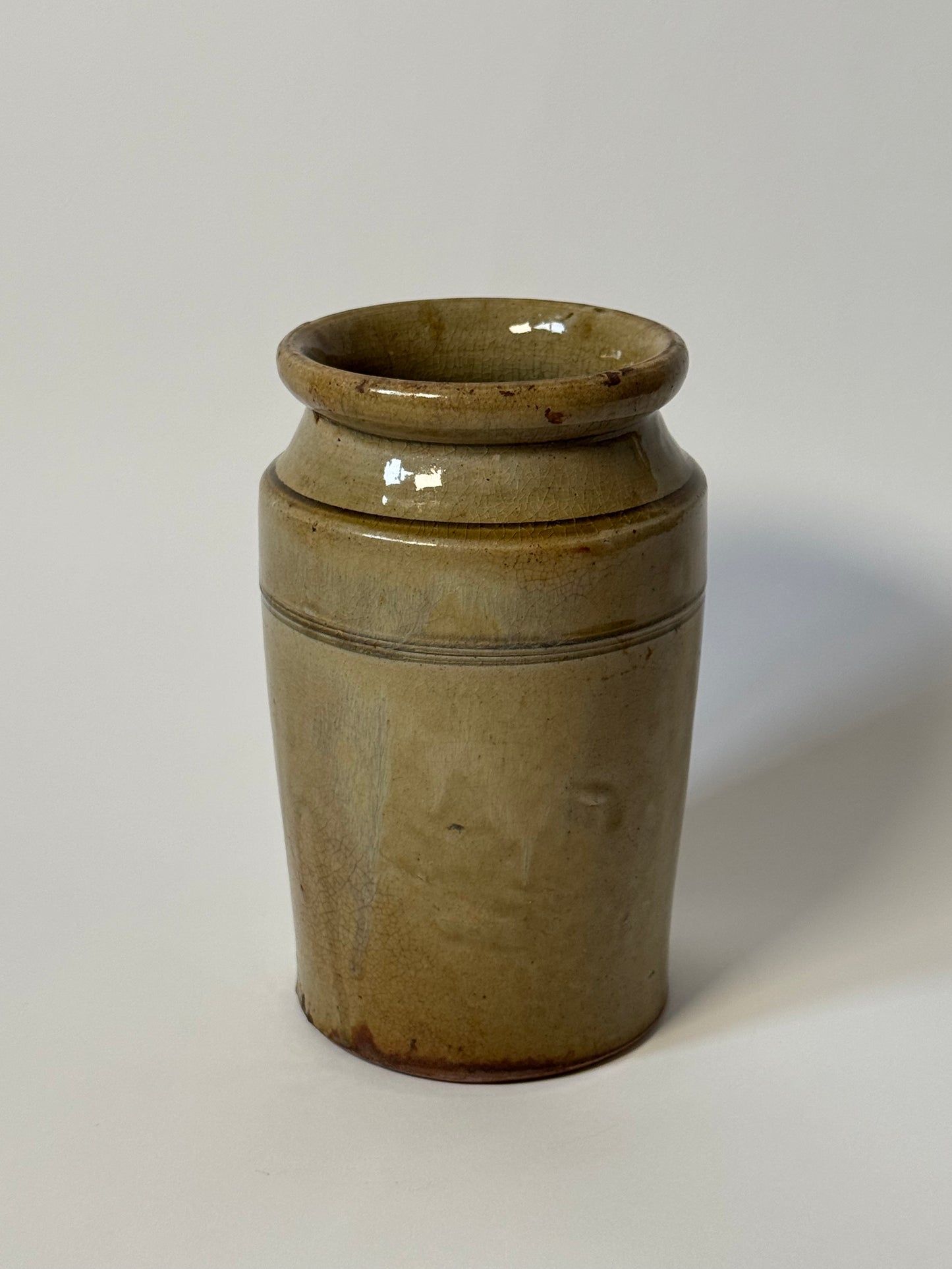 Olive Beige Glazed Utility Jar