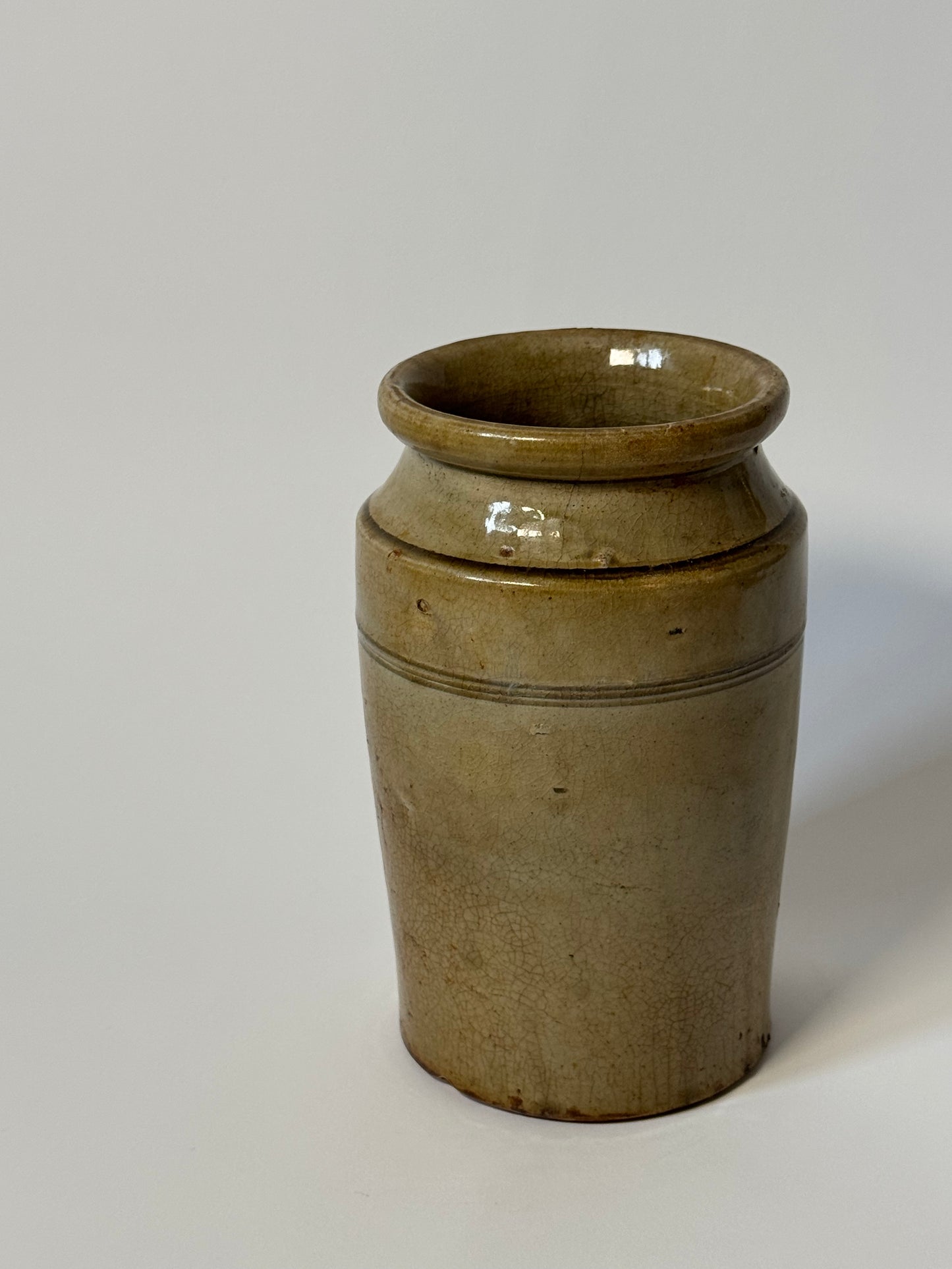 Olive Beige Glazed Utility Jar