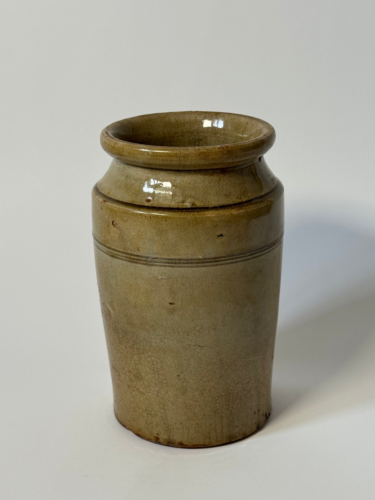 Olive Beige Glazed Utility Jar