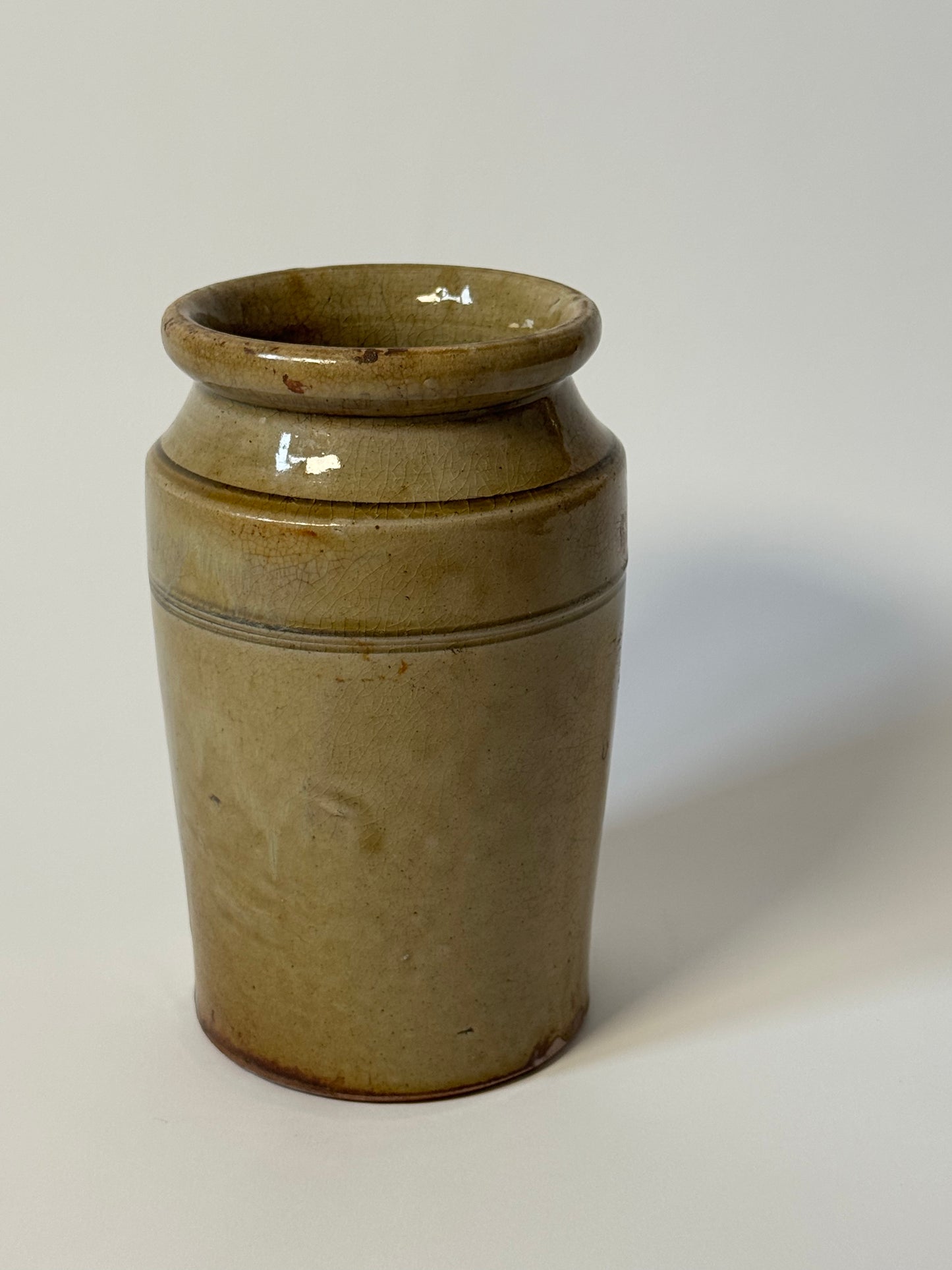 Olive Beige Glazed Utility Jar