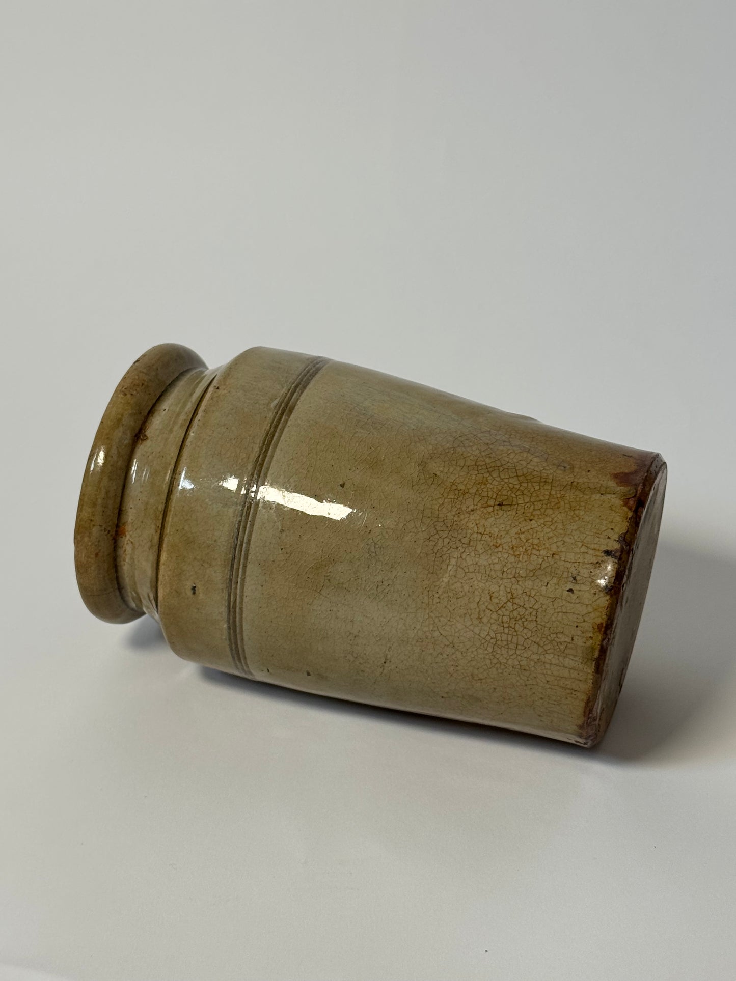 Olive Beige Glazed Utility Jar