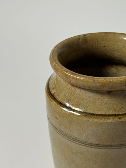 Olive Beige Glazed Utility Jar
